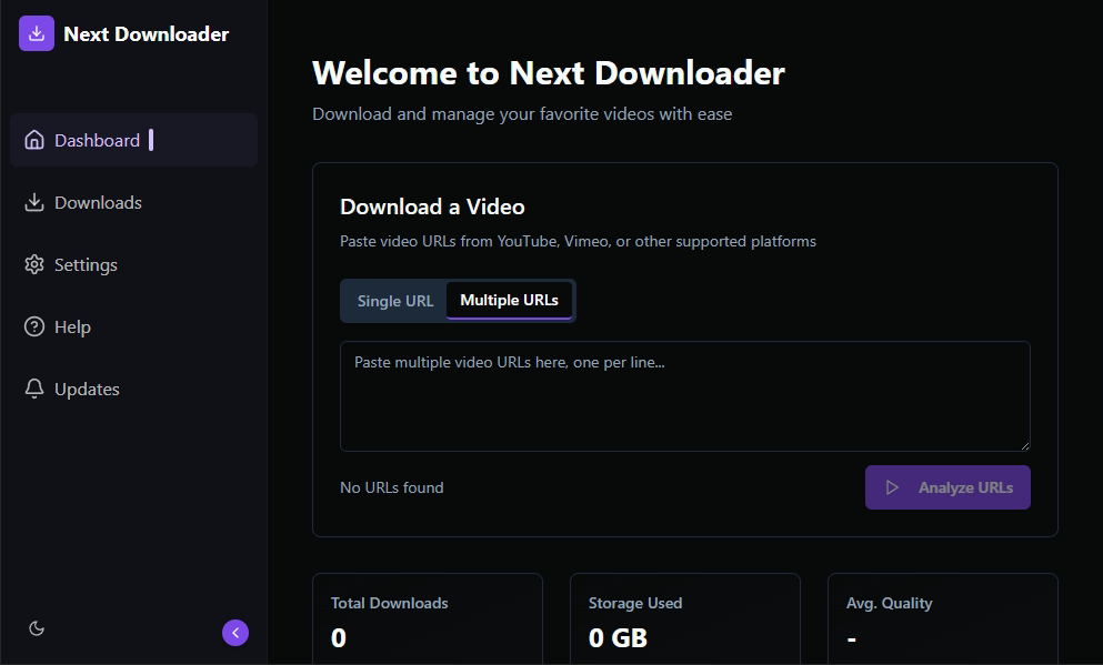 Next Downloader Main Interface